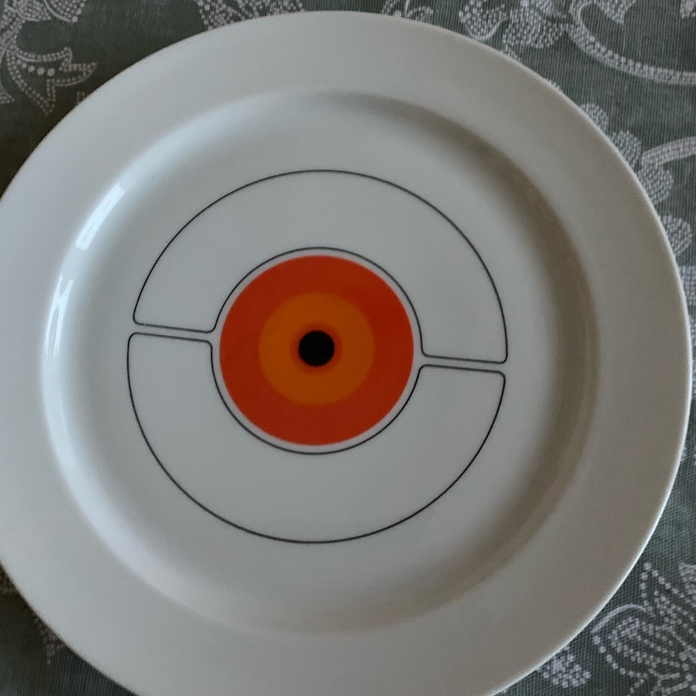 Modern White and Orange Dinner Plate